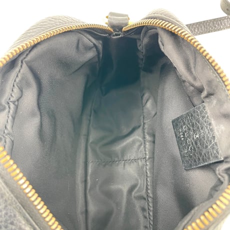 GUCCI ブラックレザー ソーホー GG ミニショルダーバッグ 347994