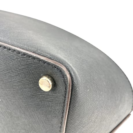 KATE SPADE New York ベージュ&ブラック レザー トートバッグ