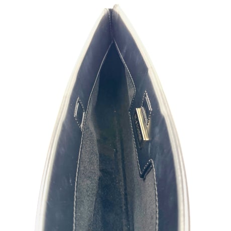 Jil Sander ブラックレザー エンボスロゴ フラットクラッチポーチバッグ 保存袋
