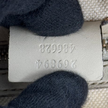 GUCCI GGキャンバス ベージュ×ホワイト シェリーライン 2WAY