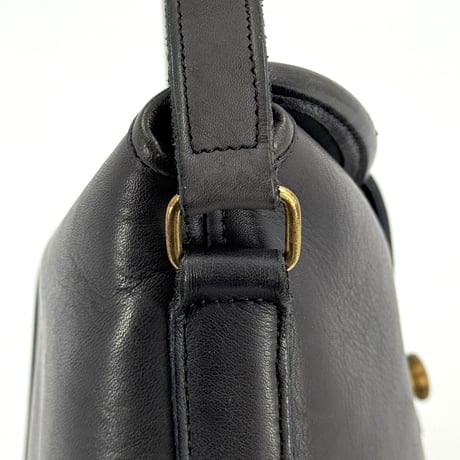 COACH オールドコーチ レザー ショルダーバッグ ブラック グラブタン