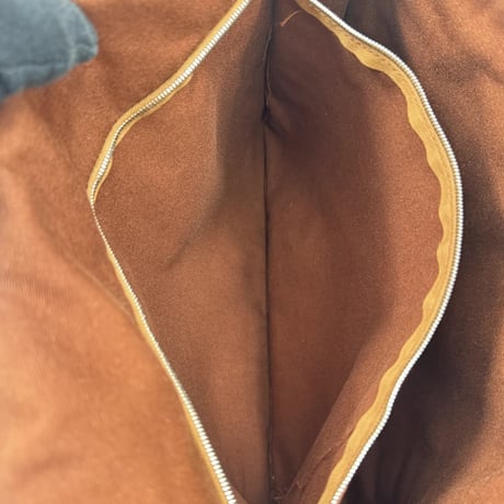 HERMES ブラウン キャンバス エールライン バサス MM ユニセックス ショルダーバッグ