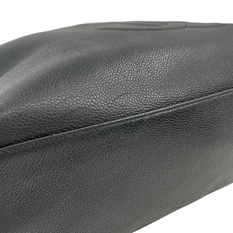 CHANEL　キャビアスキンデカココマーク　Wチェーントートバッグ