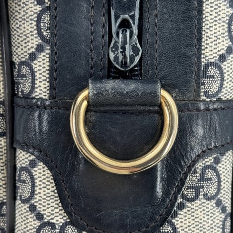 GUCCI オールド GUCCI GGスプリーム ネイビー レッド ヴィンテージ 2WAY ボストンバッグ 010 378
