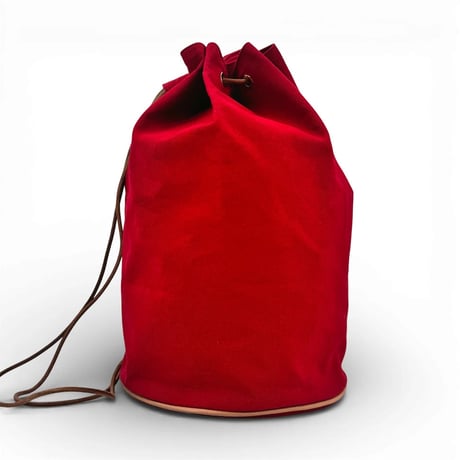 HERMES レッド キャンバス ドローストリング バックパック ポロションミミル GM