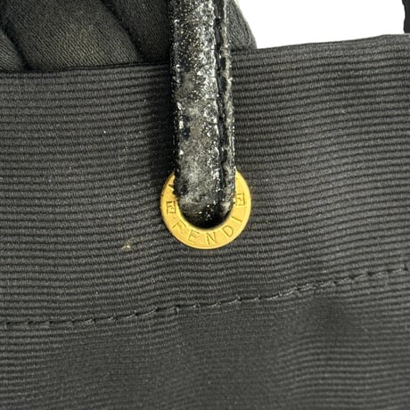 FENDI ナイロンレザー ブラック トートバッグ