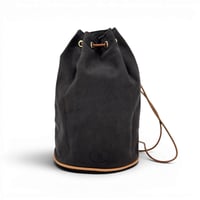 HERMES ポロションミミルPM 巾着バッグ ブラック キャンバス