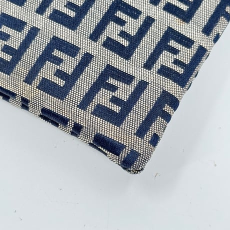FENDI ズッキーノ キャンバス ミニホーボーバッグ ネイビー ハンドバッグ