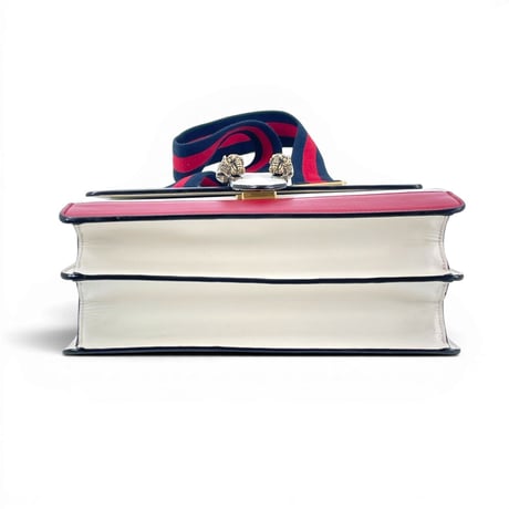 GUCCI ディオニュソス ストライプ ホワイトレザー バンブー 2WAY ハンドバッグ