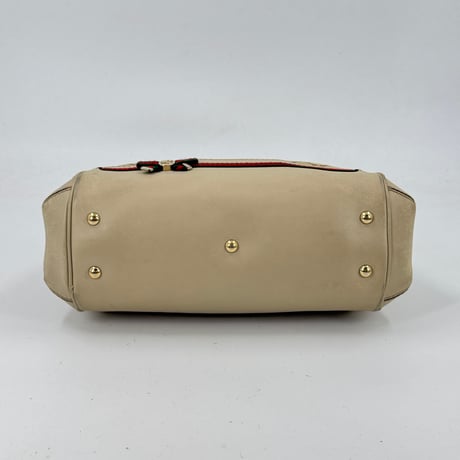 GUCCI GGキャンバス ベージュ×ホワイト シェリーライン 2WAY