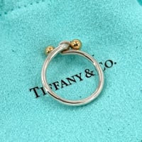 TIFFANY ラブノットフックアイ バンドリング SV925 18K ヴィンテージ