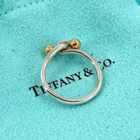 TIFFANY ラブノットフックアイ バンドリング SV925 18K ヴィンテージ