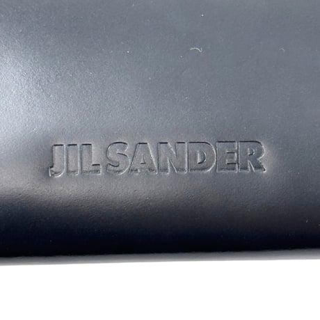 Jil Sander ブラックレザー エンボスロゴ フラットクラッチポーチバッグ 保存袋