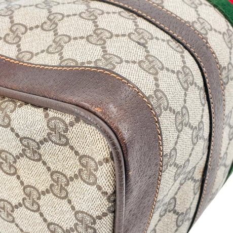 GUCCI GGキャンバス ベージュ シェリーライン イタリア製 レディース ボストンバッグ