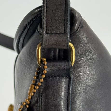 COACH オールドコーチ レザー ショルダーバッグ ブラック グラブタン
