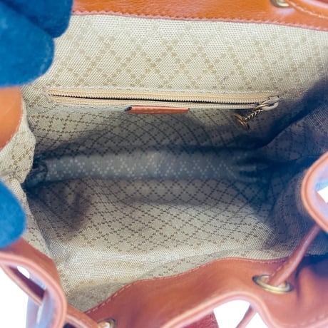 GUCCI ブラウン レザー バンブー レディース バックパック