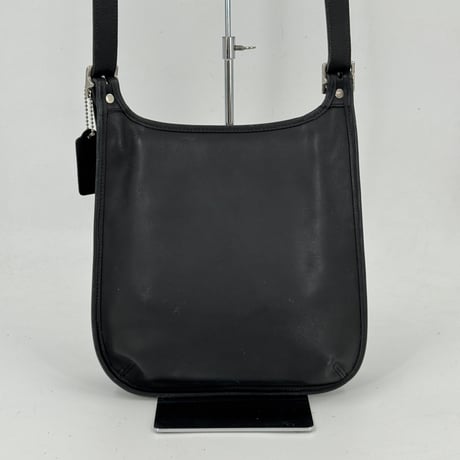 COACH オールドコーチ ブラック ハンドクラフト レザー ショルダーバッグ