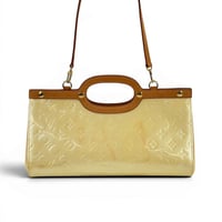 LOUIS VUITTON ロクスベリー・ドライブ モノグラム・ヴェルニ レザー パール 2WAY ハンドバッグ M91374