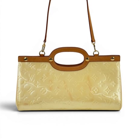 LOUIS VUITTON ロクスベリー・ドライブ モノグラム・ヴェルニ レザー パール 2WAY ハンドバッグ M91374