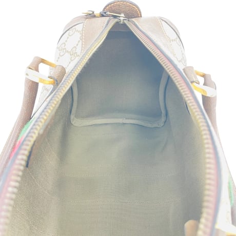 GUCCI GGキャンバス ベージュ シェリーライン イタリア製 レディース ボストンバッグ