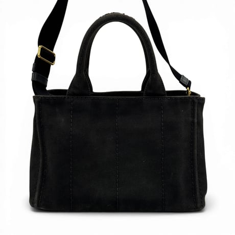 PRADA ミラノ デニム ブラック カナパ 2WAY ハンドバッグ
