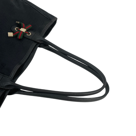 GUCCI　GGキャンバス　ブラック　ハンドバッグ