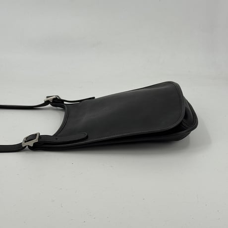 COACH オールドコーチ ブラック ハンドクラフト レザー ショルダーバッグ