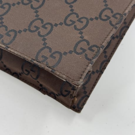 GUCCI GGナイロンキャンバス ミニショルダーバッグ ブラウン