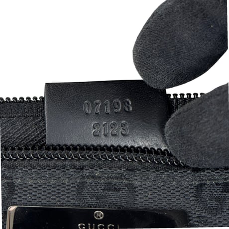 GUCCI GG ブラックキャンバス ハンドバッグ