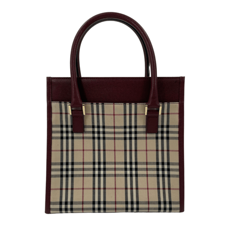 BURBERRY　ハンドバッグ　レッドｘベージュ