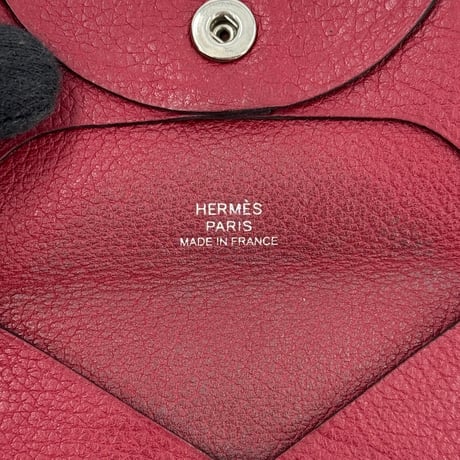 HERMES バスティア レザー レッド コインケース