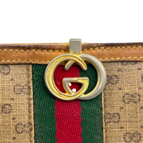 GUCCI GG キャンバス シェリーライン ヴィンテージ 二つ折り財布