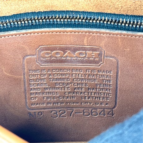 COACH ブラウン フルグレインレザー ショルダーバッグ オールドCOACH