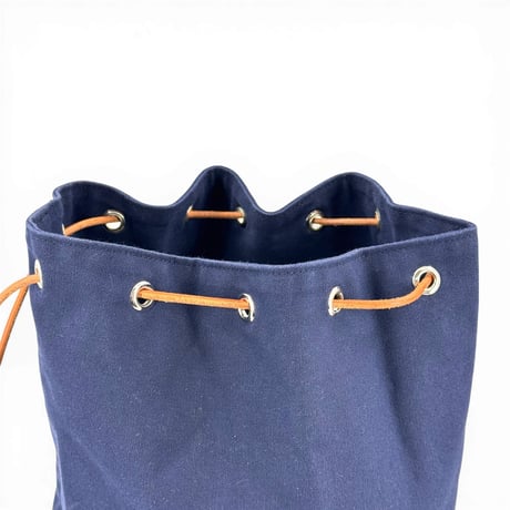 HERMES ポロションミミルPM ネイビーキャンバス 巾着 バックパック