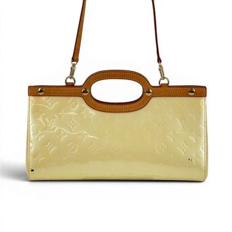 LOUIS VUITTON ロクスベリー・ドライブ モノグラム・ヴェルニ レザー パール 2WAY ハンドバッグ M91374