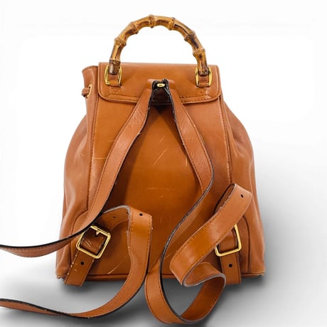 GUCCI ブラウン レザー バンブー レディース バックパック