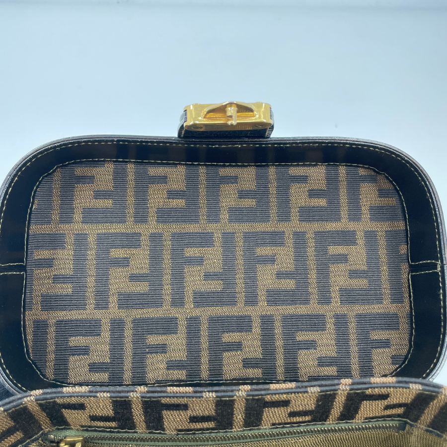 FENDI ズッカ バニティバッグ キャンバス ショルダー FENDI - フェンディ ズッカ ハンドバッグ バニティバッグ