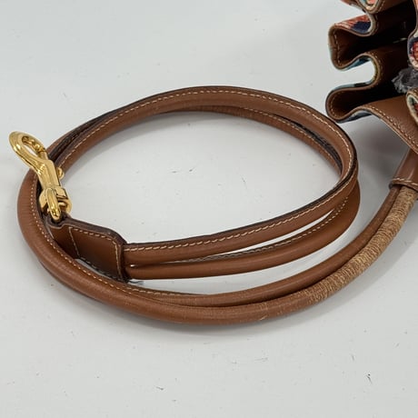 GUCCI シマレザーキャンバス ブルー 2WAY 巾着 リュック ショルダー ヴィンテージ