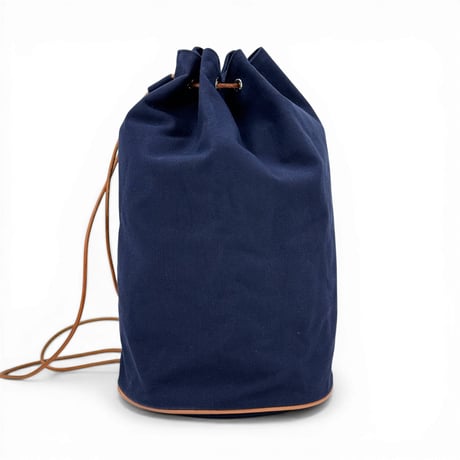 HERMES ポロションミミルPM ネイビーキャンバス 巾着 バックパック