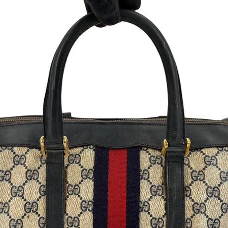 GUCCI GGスプリーム シェリーライン ベージュ ボストンバッグ