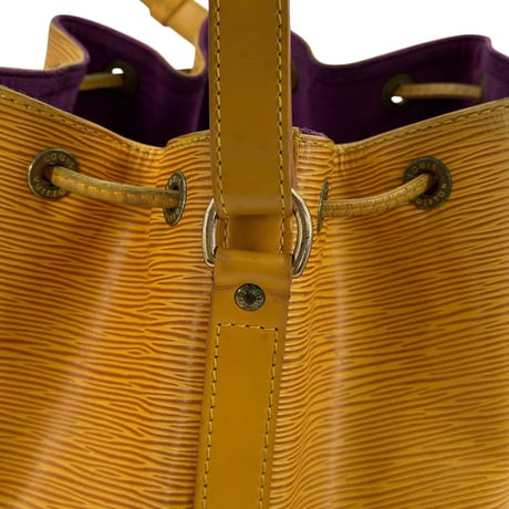 LOUIS VUITTON プチ・ノエ エピ イエローレザー ドローストリング バケットショルダーバッグ M44009