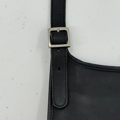 COACH オールドコーチ ブラック ハンドクラフト レザー ショルダーバッグ