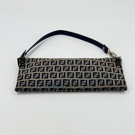 FENDI ズッキーノ キャンバス ミニホーボーバッグ ネイビー ハンドバッグ