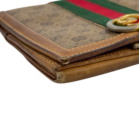 GUCCI GG キャンバス シェリーライン ヴィンテージ 二つ折り財布