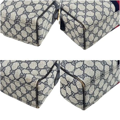 GUCCI オールド GUCCI GGスプリーム ネイビー レッド ヴィンテージ 2WAY ボストンバッグ 010 378