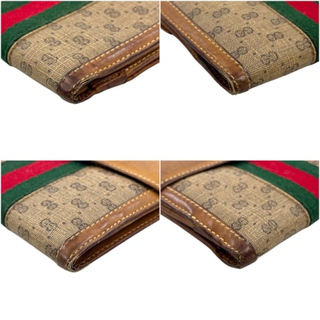 GUCCI GG キャンバス シェリーライン ヴィンテージ 二つ折り財布