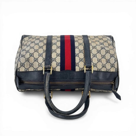 GUCCI GGスプリーム シェリーライン ベージュ ボストンバッグ