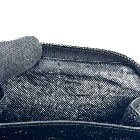 PRADA テスート ブラック ラウンド ジッピーコインパース