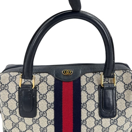 GUCCI オールド GUCCI GGスプリーム ネイビー レッド ヴィンテージ 2WAY ボストンバッグ 010 378