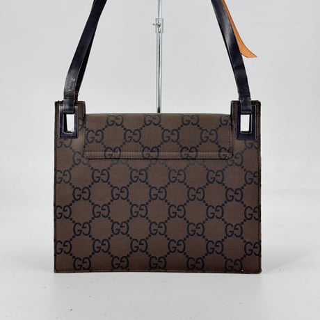 GUCCI GGナイロンキャンバス ミニショルダーバッグ ブラウン